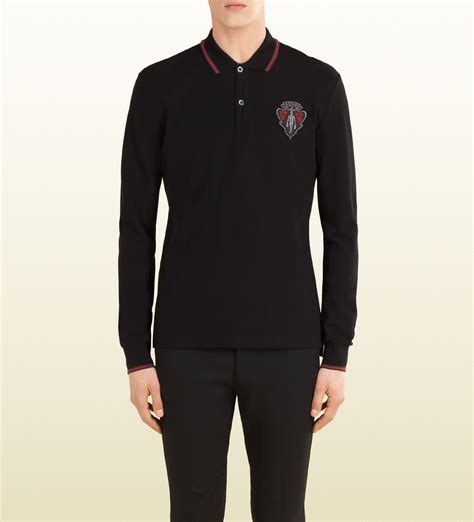 mens long sleeve gucci shirt|Gucci long sleeve polo shirt.